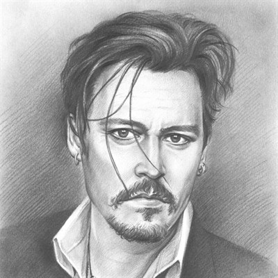 Hand Drawn Pencil Sketch from A Photo of Johnny Depp,by myDaVinci - myDaVinci